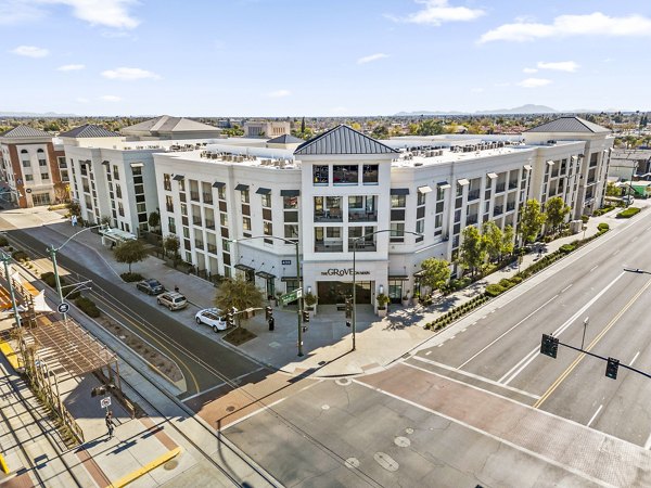 exterior at The Grove on Main Apartments