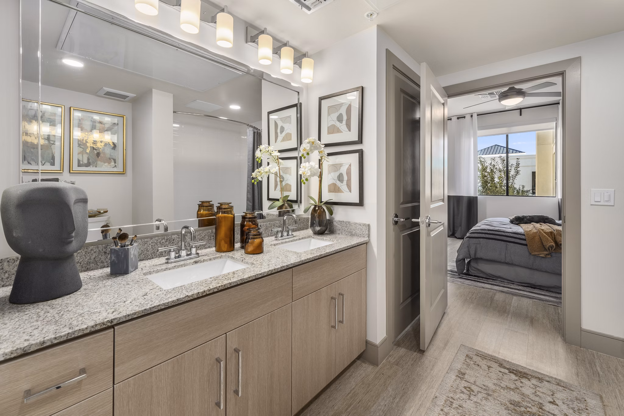 bathroom at The Grove on Main Apartments
