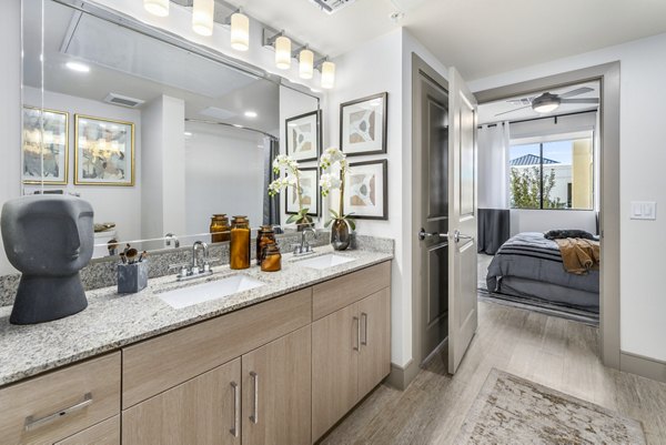 bathroom at The Grove on Main Apartments