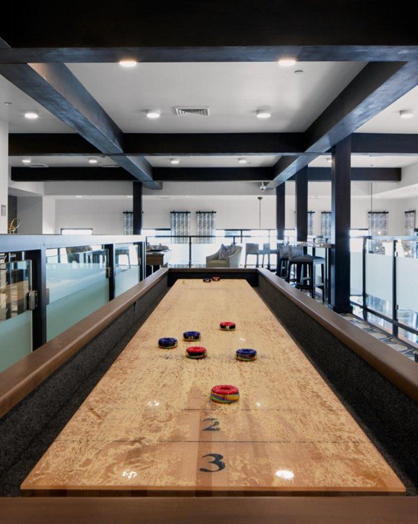 game room at The Grove on Main Apartments