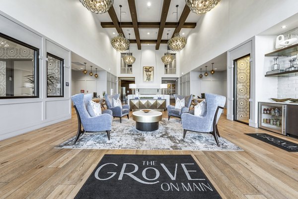 game room at The Grove on Main Apartments