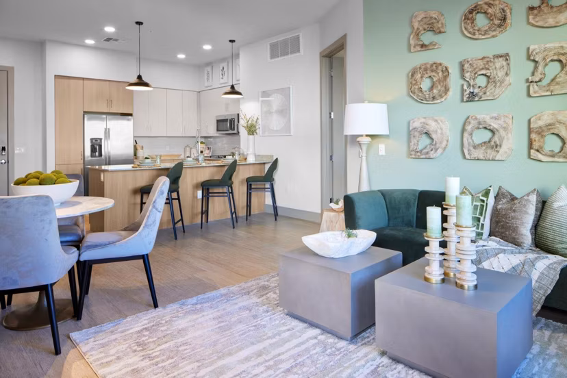 living room at The Grove on Main Apartments
