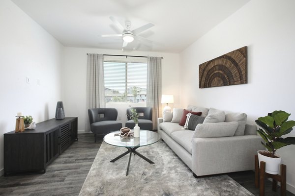 living room at The Strand Apartments