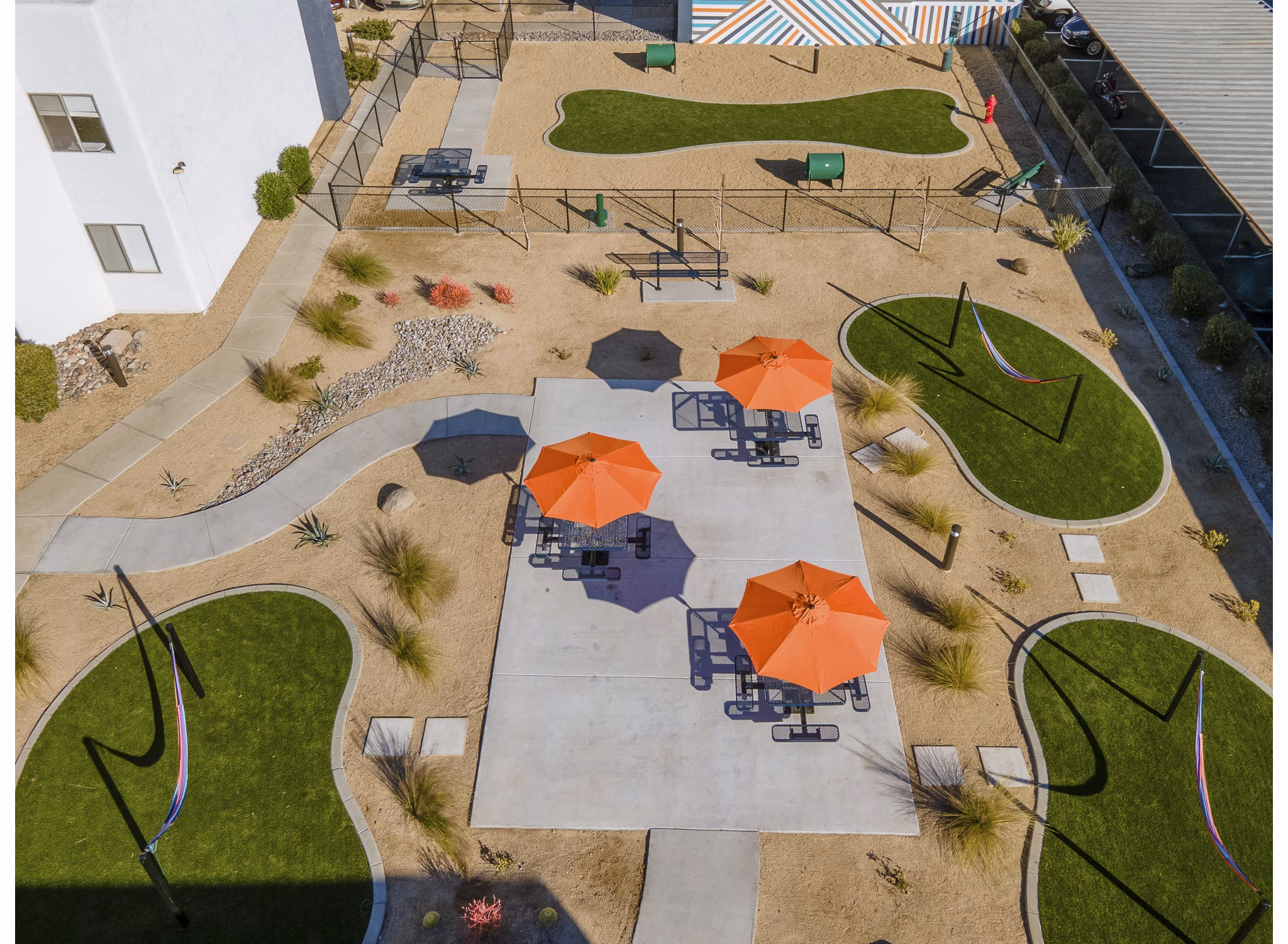 Outdoor patio with modern seating at Vida46 Apartments for relaxing and entertaining