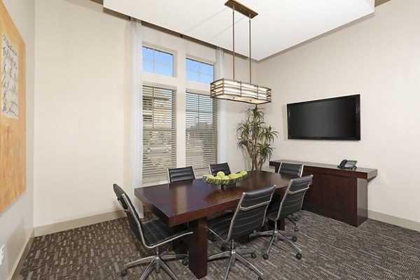 coffee bar and lounge area at Arvada Station Apartments