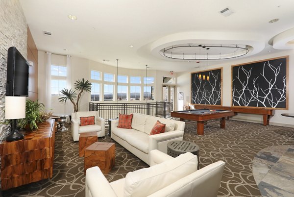 billiards and lounge area at Arvada Station Apartments