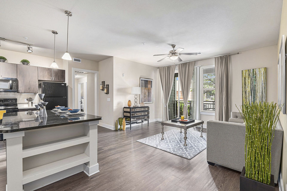 living room at Arvada Station Apartments