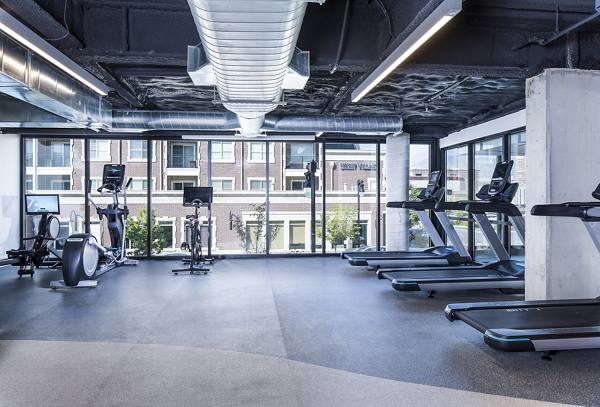 fitness center at Dixon Place Apartments