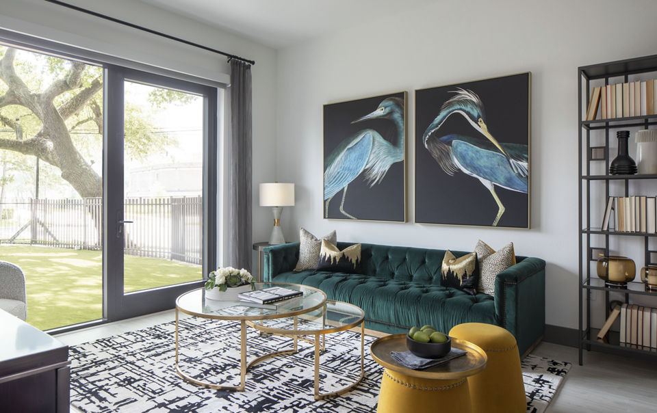 living room at Chelsea Museum District Apartments