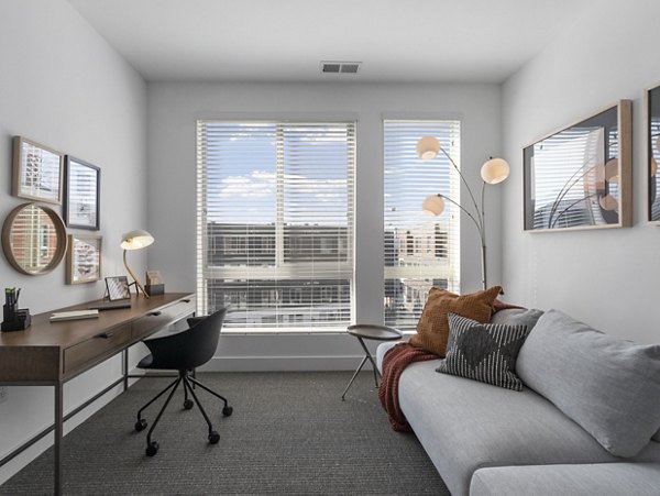 Spacious bedroom with modern decor at Upper West Apartments, luxury living in a prime location
