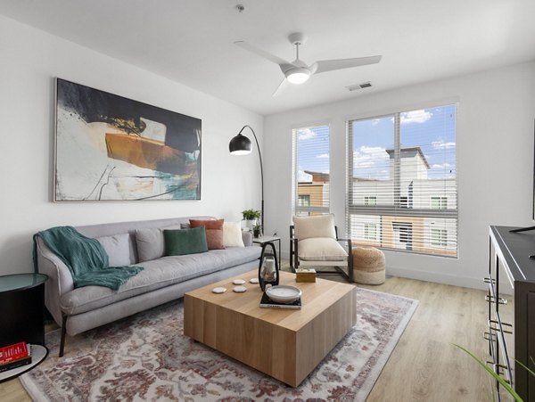 Modern living room with stylish furnishings at Upper West Apartments, offering a luxurious lifestyle in the heart of the city