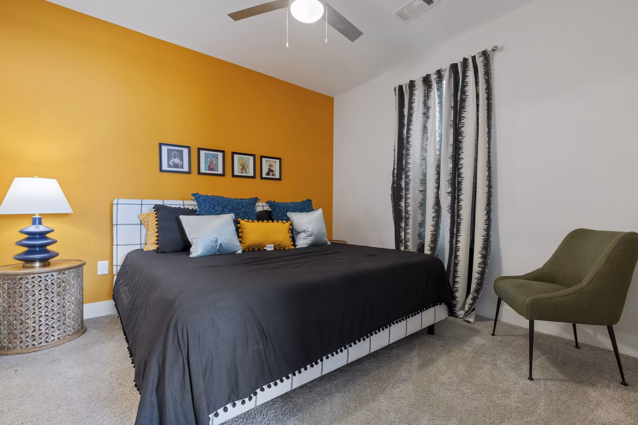 Cozy bedroom with modern decor at Broadstone Ayrsley Apartments