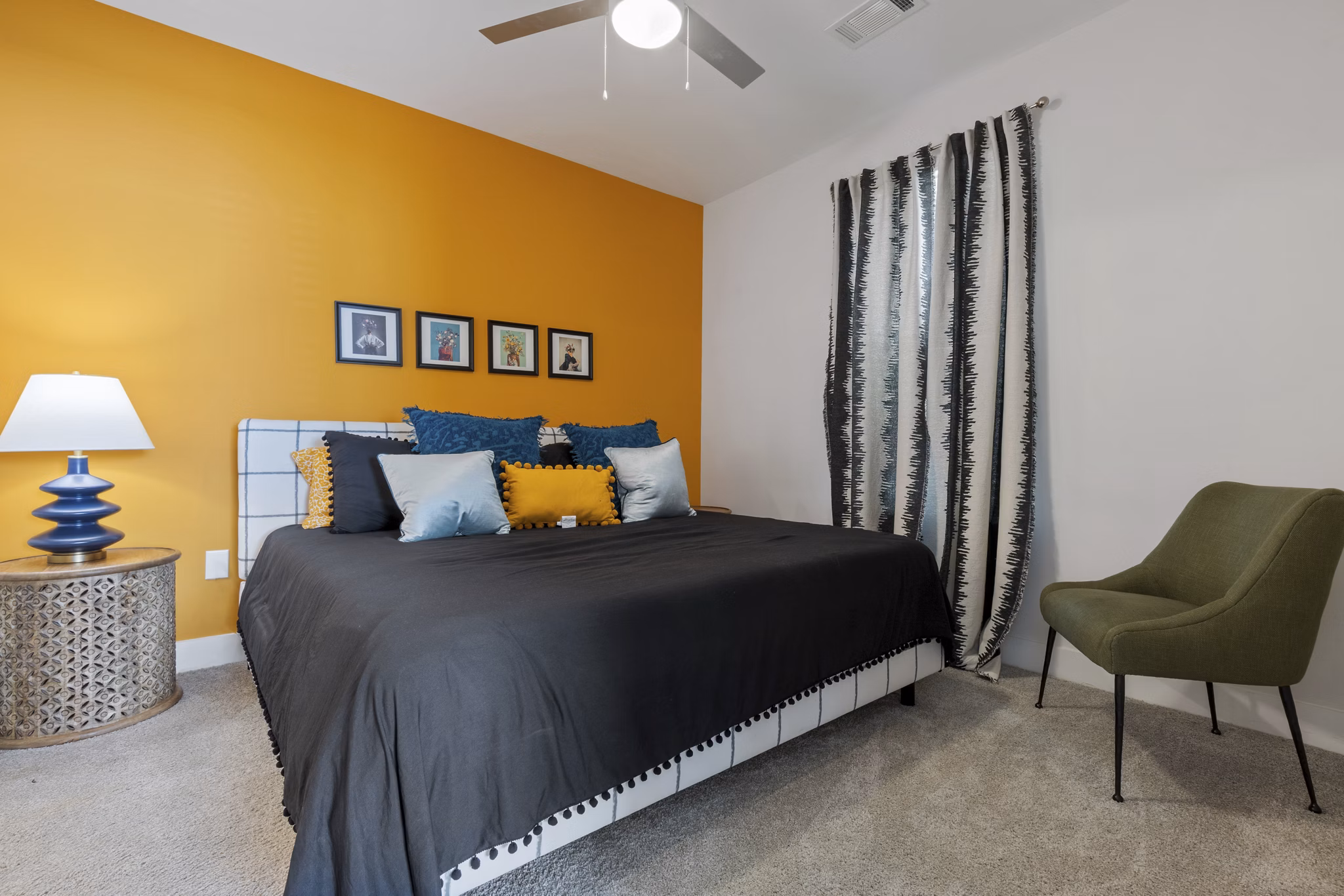 Cozy bedroom with modern decor at Broadstone Ayrsley Apartments
