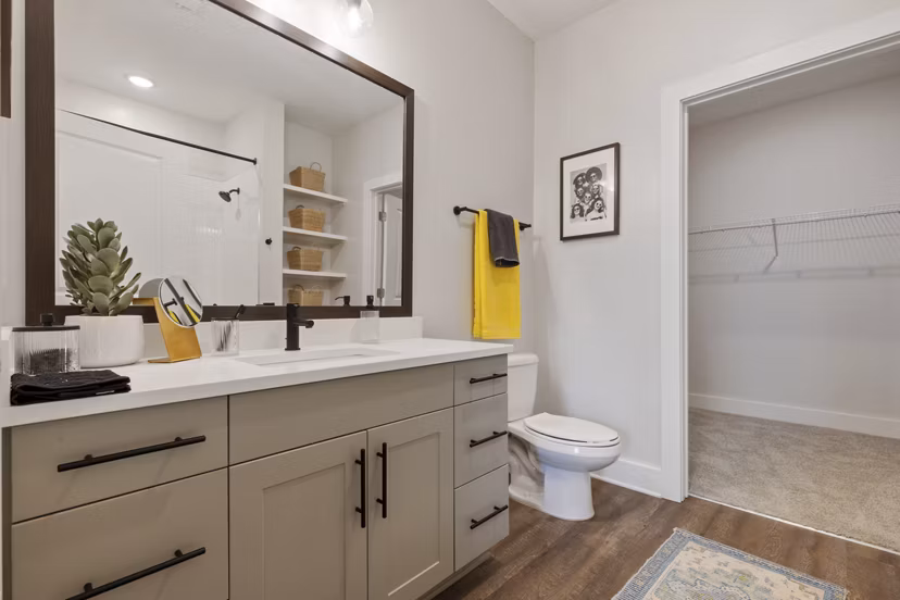 Modern bathroom with sleek fixtures in Broadstone Ayrsley Apartments