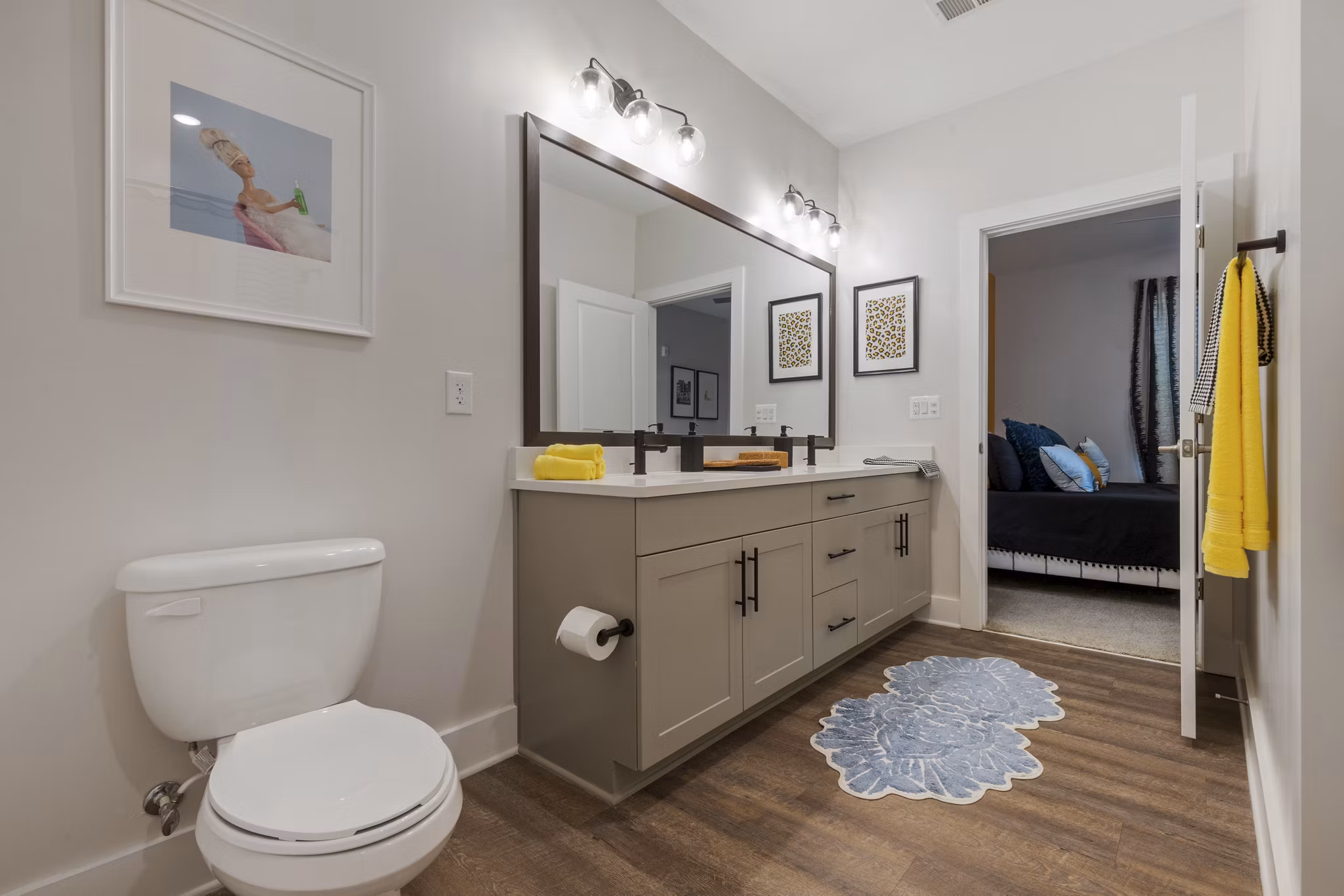 Bathroom featuring sleek fixtures and modern design in Broadstone Ayrsley Apartments