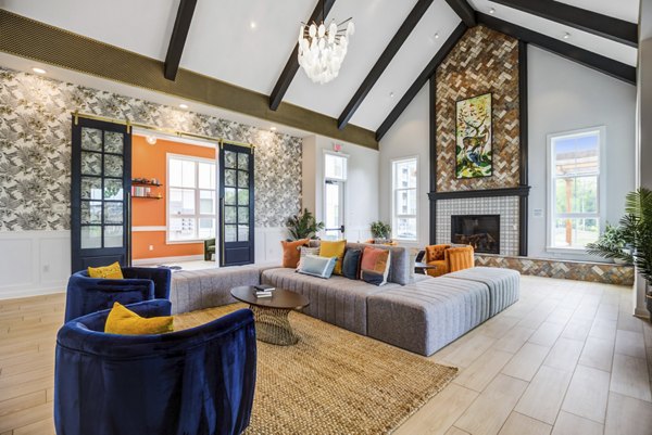Clubhouse with modern design at Broadstone Ayrsley Apartments offering luxury amenities in Charlotte