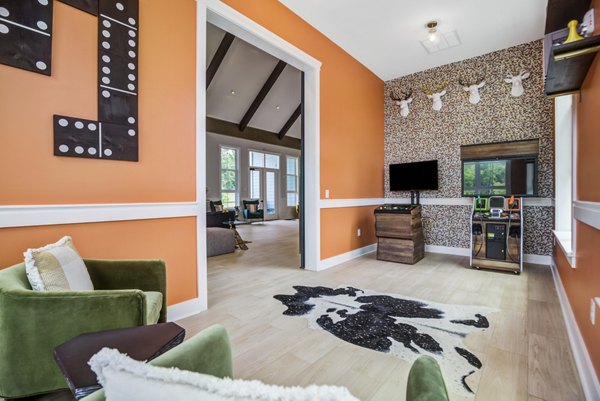 Elegant clubhouse with modern design at Broadstone Ayrsley Apartments, perfect for gatherings and social events