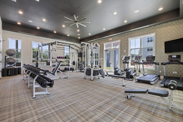 fitness center at Broadstone Ayrsley Apartments
