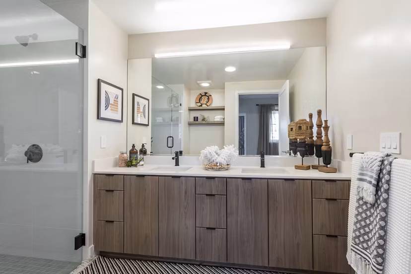 Bathroom featuring modern fixtures at Prado West Apartments