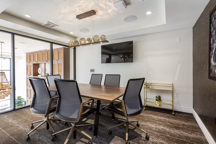 Clubhouse with contemporary design at Prado West Apartments, perfect for events and gatherings