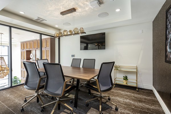 Clubhouse with contemporary design at Prado West Apartments, perfect for events and gatherings