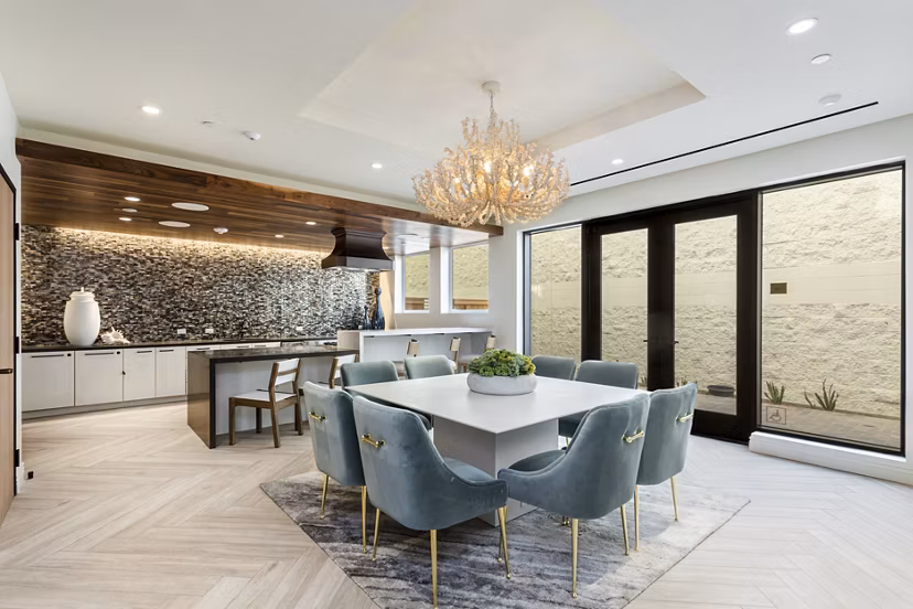 Stylish clubhouse featuring modern decor at Prado West Apartments in Greystar community