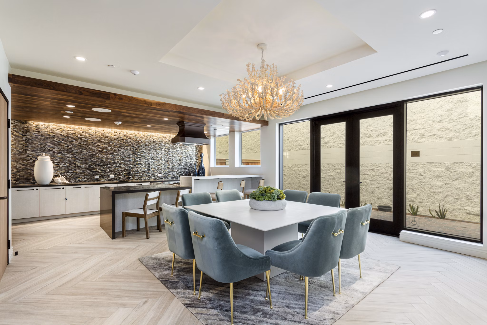 Stylish clubhouse featuring modern decor at Prado West Apartments in Greystar community