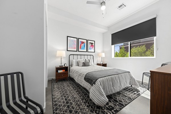bedroom at The Battery Apartments