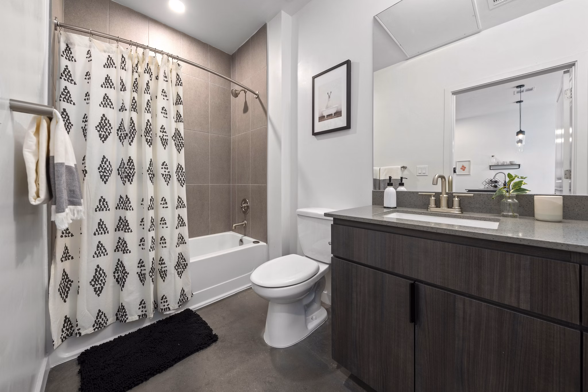 bathroom at The Battery Apartments