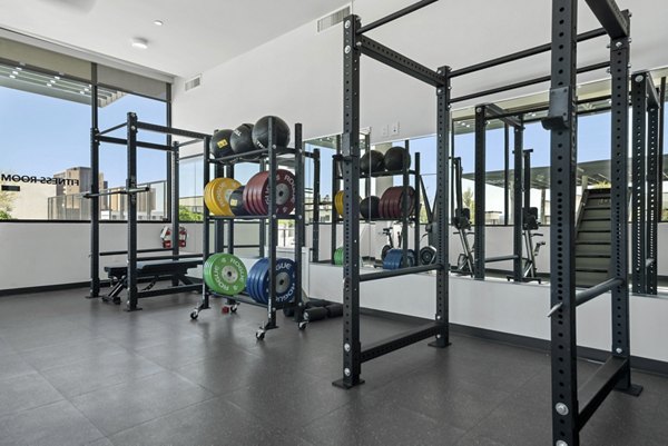 fitness center at The Battery Apartments