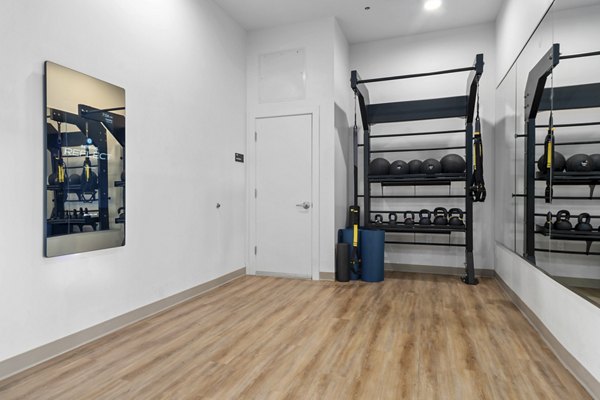 fitness center at The Battery Apartments