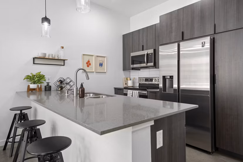 kitchen at The Battery Apartments
