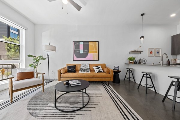 living room at The Battery Apartments