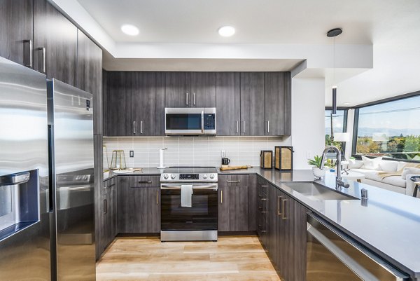 kitchen at Exhibit at J Town Apartments