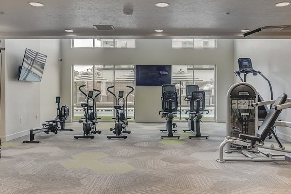 State-of-the-art fitness center with modern equipment at Harmony3900 Apartments, perfect for active residents seeking a healthy lifestyle
