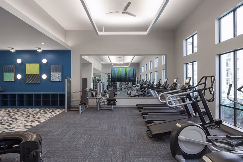 fitness center at Bellrock La Frontera Apartments 