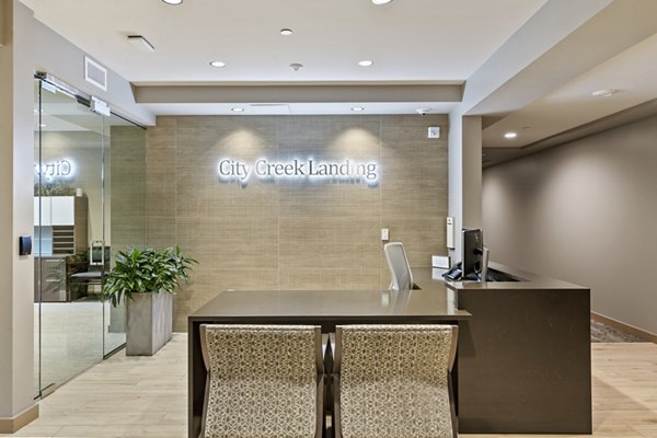 Clubhouse with modern amenities at City Creek Landing Apartments