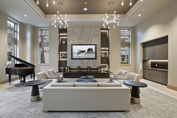 Stylish clubhouse featuring cozy seating and modern decor at City Creek Landing luxury apartments