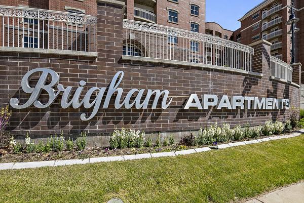 signage at Brigham Apartments