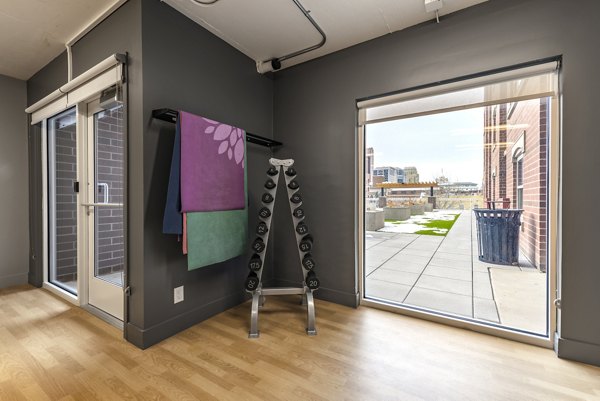 Fitness center with state-of-the-art equipment at Brigham Apartments