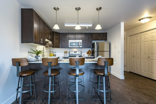 kitchen at Brigham Apartments