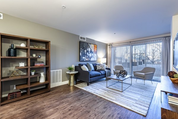 living room at Brigham Apartments