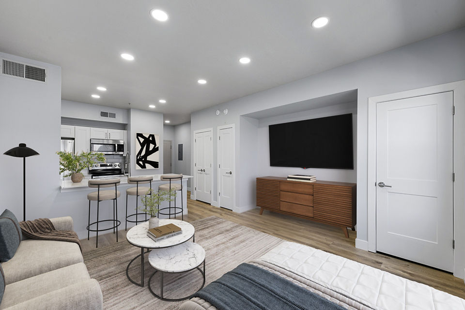 living room at Colonial Court Apartments
