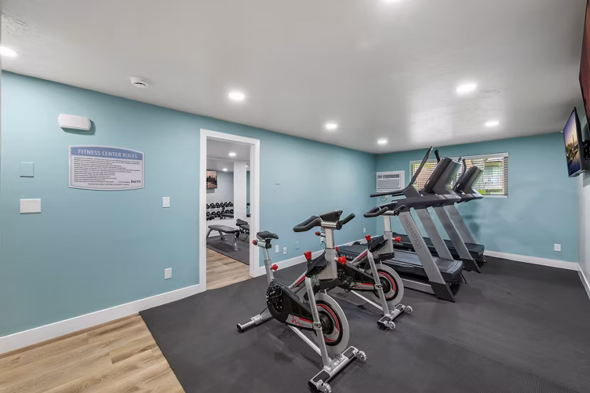 fitness center at Garden Apartments