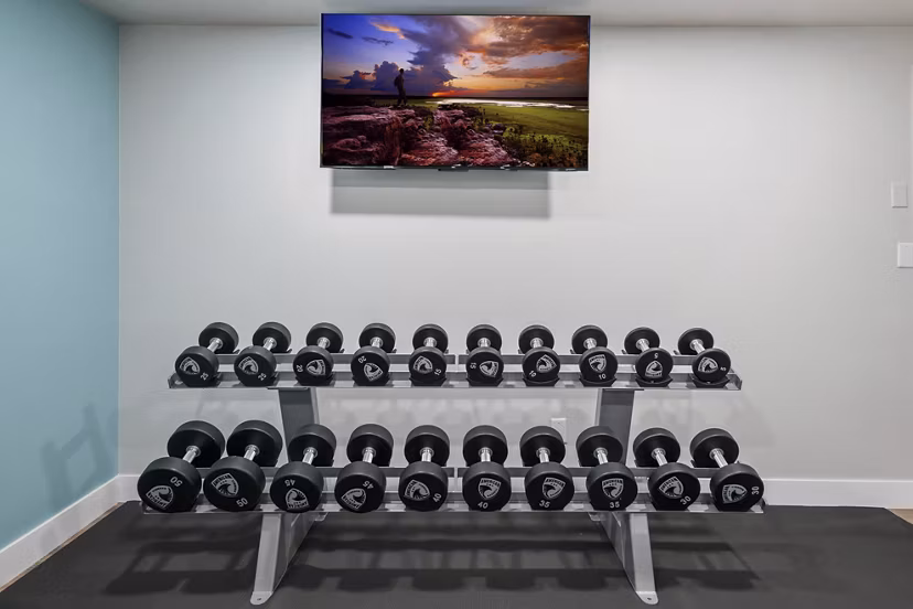 fitness center at Garden Apartments