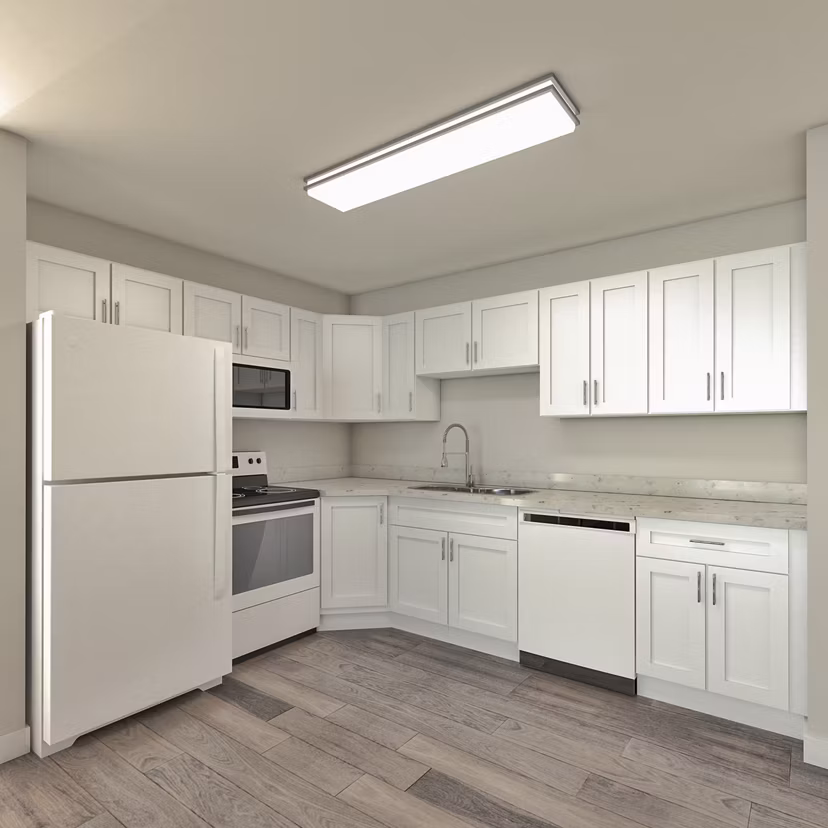 kitchen at Garden Apartments