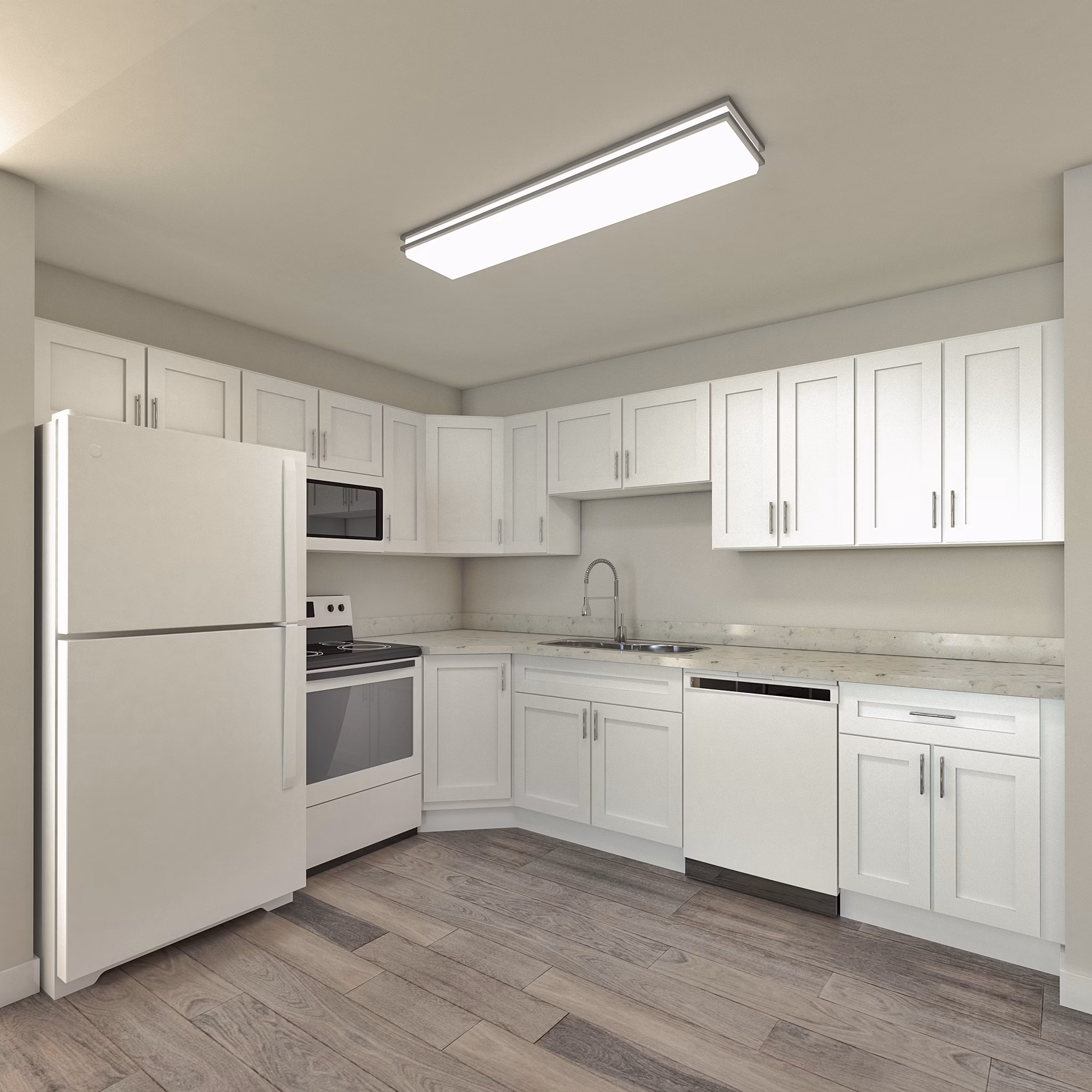 kitchen at Garden Apartments