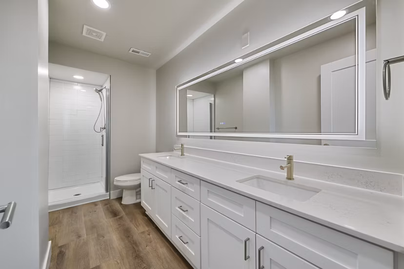 bathroom at West Temple Apartments