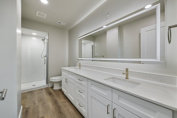 bathroom at West Temple Apartments