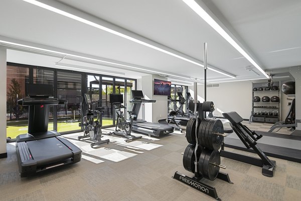 fitness center at West Temple Apartments